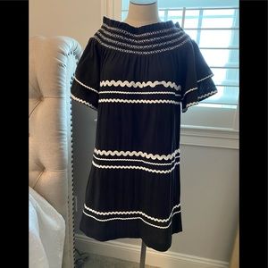 Cute black with white trim off the shoulder sundress